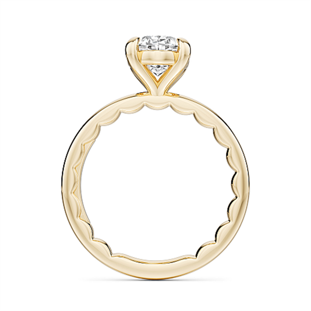 14K Yellow Gold Solitaire Diamond Engagement Ring Semi-Mount
Fits Cen