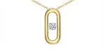 Load image into Gallery viewer, 10K Yellow Gold Diamond Paperclip Dancing Stone Pendant Necklace
