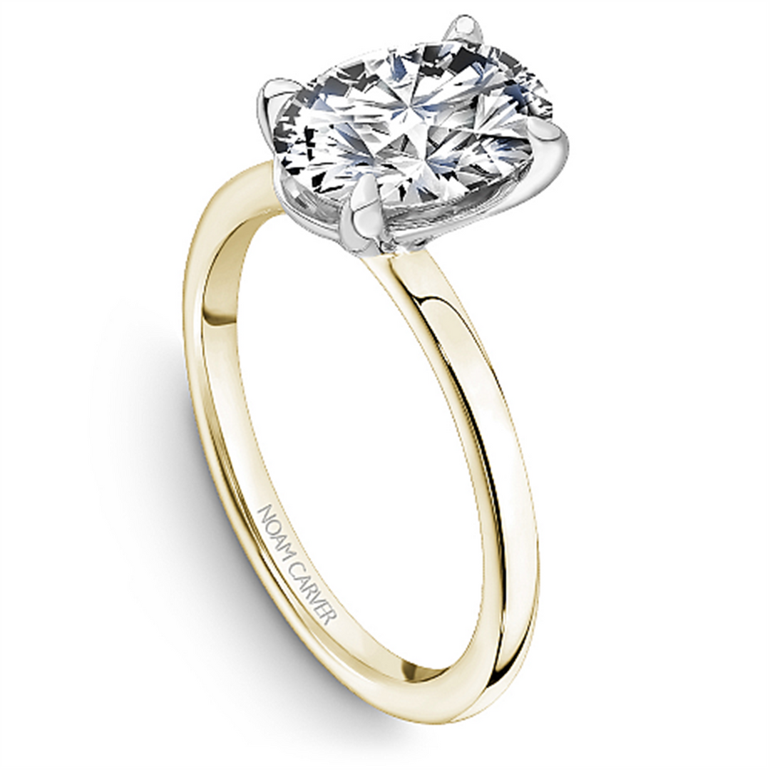 Yellow & White Gold Solitaire Engagement Ring Mount
Fits Centre: 2.00