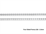 Load image into Gallery viewer, Sterling Silver White Franco Chain 
Width: 2.5mm
Length: 22"