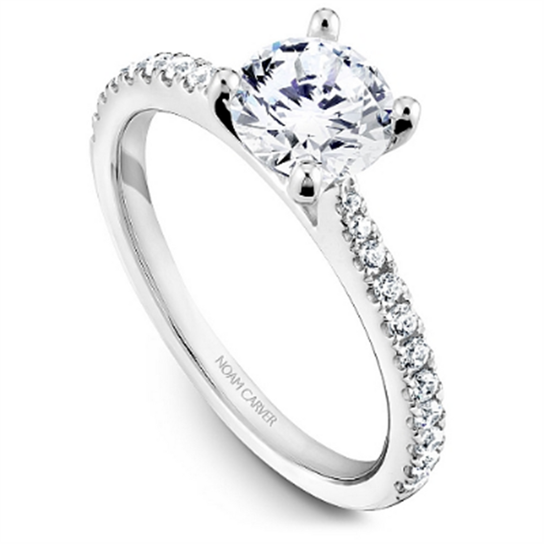 White Gold Side Stones Diamond Semi-Mount