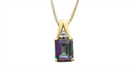 Load image into Gallery viewer, 10K Yellow Gold Polished Mystic Topaz Diamonds Pendant Necklace

PEN
