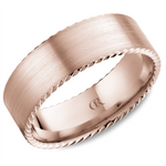Load image into Gallery viewer, Men's Rose Gold Flat Band with Sandpaper Finish 
Top Width: 7 mm
Rin
