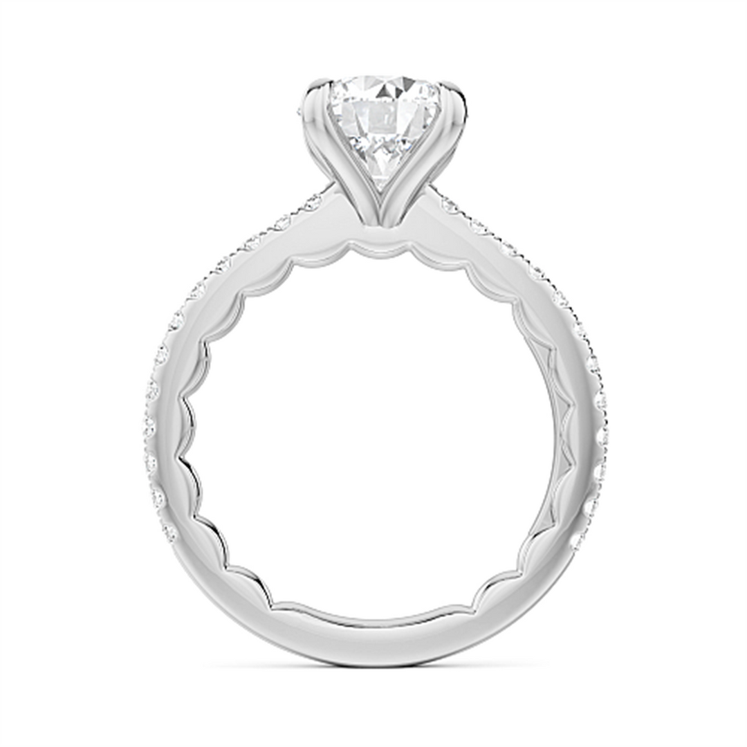 White Gold Side Stones Diamond Engagement Ring Semi-Mount
Fits Centre