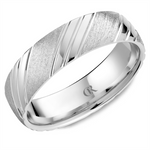 Load image into Gallery viewer, Men's White Gold Domed Band with Multi-Finish Finish 
Top Width: 6 mm