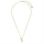 Load image into Gallery viewer, Yellow Sterling Silver Initial &quot;E&quot; Polished Pendant Necklace

PENDAN
