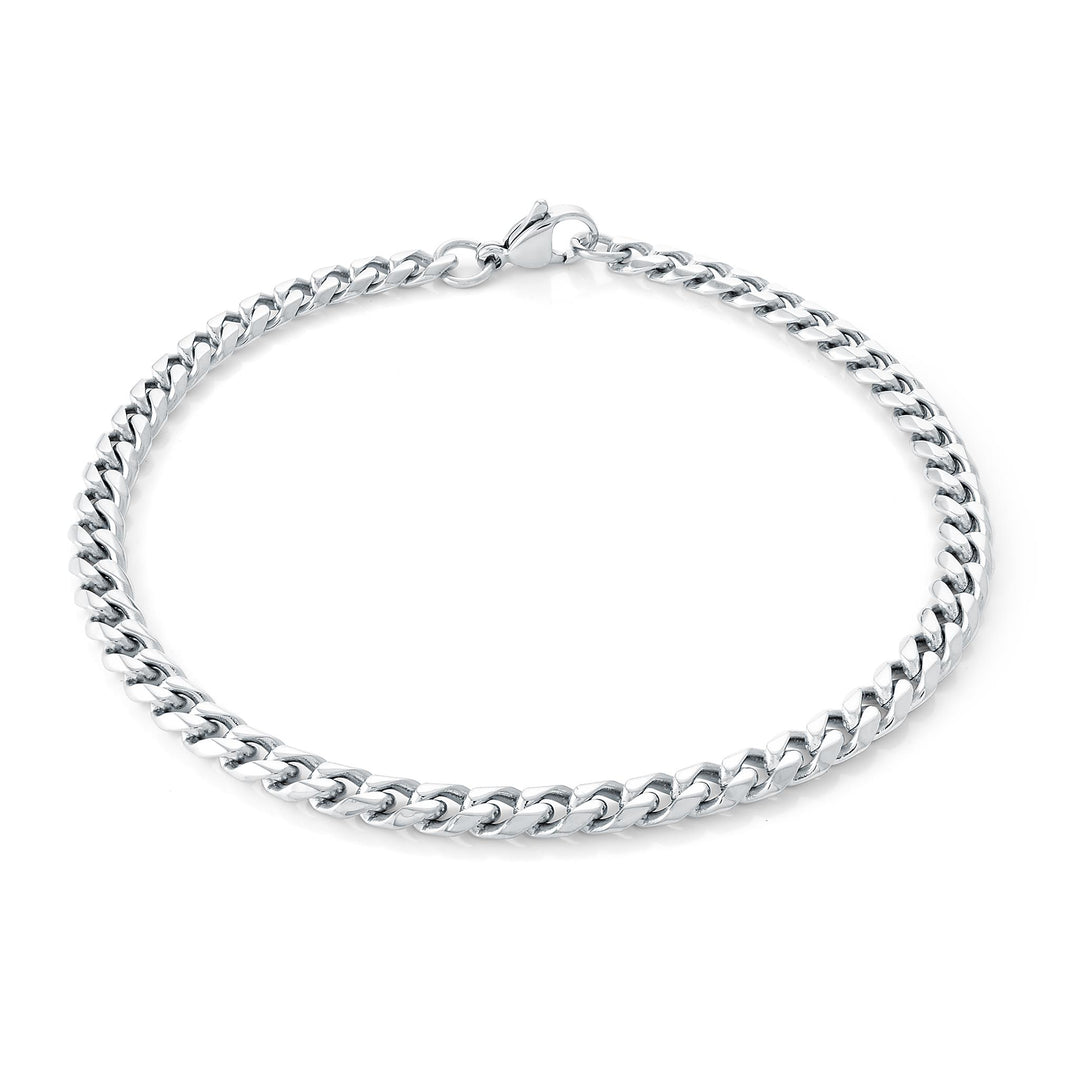 Reversible Gold & Steel Stainless Steel Curb Anklet 
Length: 9"
Widt