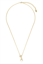 Load image into Gallery viewer, Yellow Sterling Silver Initial "A" Polished Pendant Necklace

PENDAN