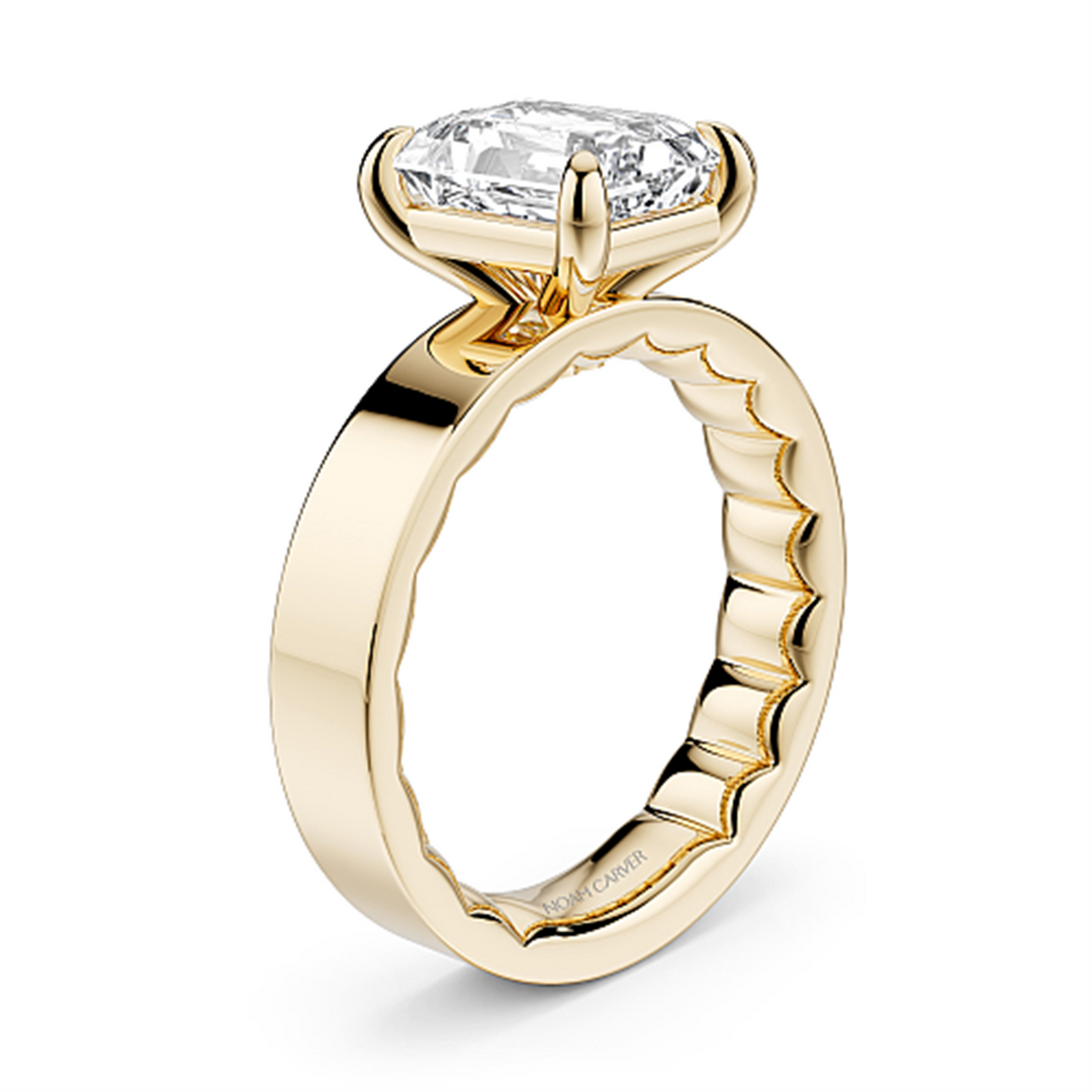 Yellow Gold Solitaire Diamond Engagement Ring Semi-Mount
Fits Centre:
