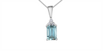 Load image into Gallery viewer, 10K White Gold Polished Aqua Diamonds Pendant Necklace

PENDANT
Pri
