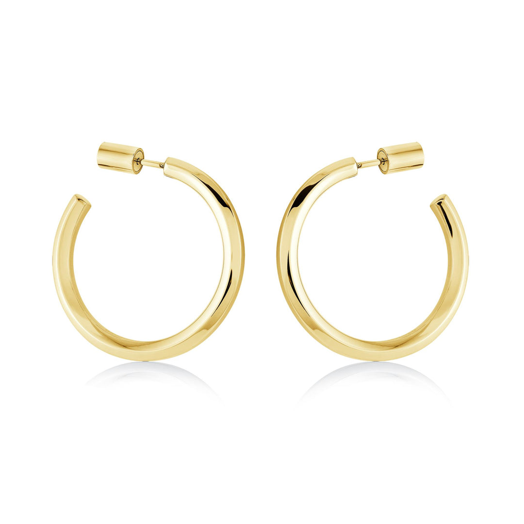 Gold Stainless Steel Hexagon Large Hoop Earrings
Dimensions: 30mm x 3