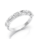 Load image into Gallery viewer, Lady&#39;s 14K White Gold Bar Set Lab Diamonds Band
Diamond Shape: Emerald
