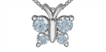 Load image into Gallery viewer, 10K White Gold Lab Diamonds Butterfly Pendant Necklace

PENDANT
Tot
