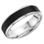 Load image into Gallery viewer, Men's White Gold Bevel Band with Polished Finish and Enamel Inlay
Top
