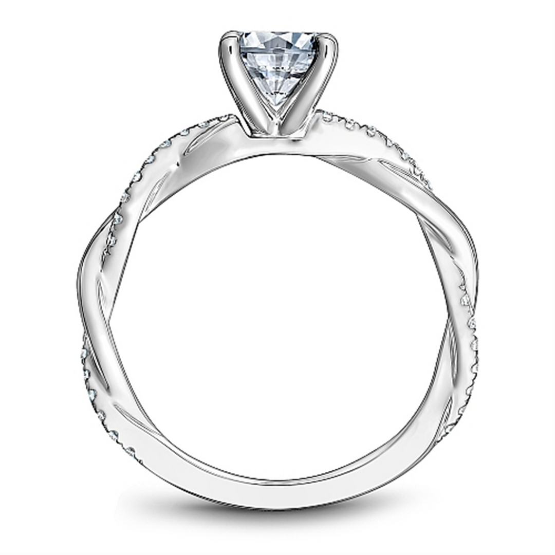 White Gold Intertwined Diamond Engagement Ring Semi-Mount
Fits Centre