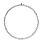 Load image into Gallery viewer, White Sterling Silver U-Link Chain 
Width: 7.5mm
Length: 18&quot;
