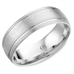 Load image into Gallery viewer, Men's White Gold Domed Band with Sandpaper Finish 
Top Width: 7 mm
R