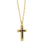 Load image into Gallery viewer, Polished Gold Stainless Steel Cross Necklace
