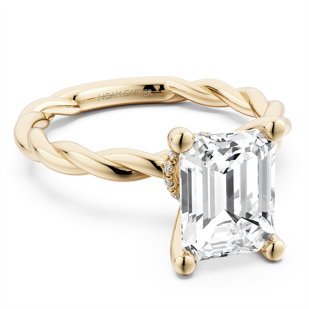 Yellow Gold Solitaire Diamond Engagement Ring Semi-Mount
Fits Centre: