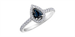 Load image into Gallery viewer, 10K White Gold Halo Sapphire and Diamonds Ring