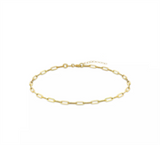 10K Yellow Gold Paperclip Bracelet
Bracelet Width: 1.7mm
Length: 6.5