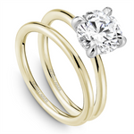Load image into Gallery viewer, Yellow &amp; White Gold Hidden Halo Diamond Engagement Ring Semi-Mount
Fi