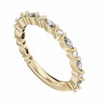 Load image into Gallery viewer, Lady&#39;s Yellow Gold Floral Diamonds Band
Diamond Shape: Marquise, Round
