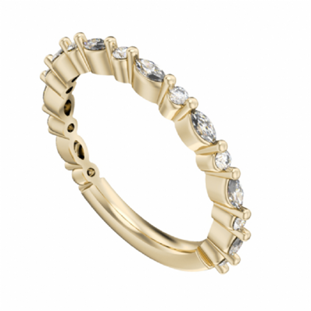 Lady's Yellow Gold Floral Diamonds Band
Diamond Shape: Marquise, Round