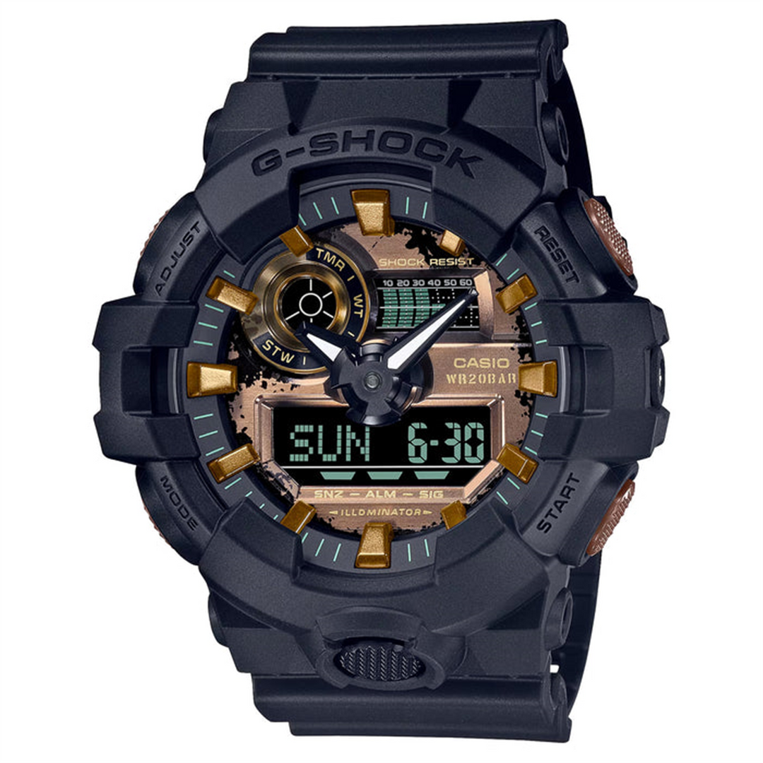 GSHOCK Men's Resin Analogue/Digital Sport Watch with Rusted Gold Dial