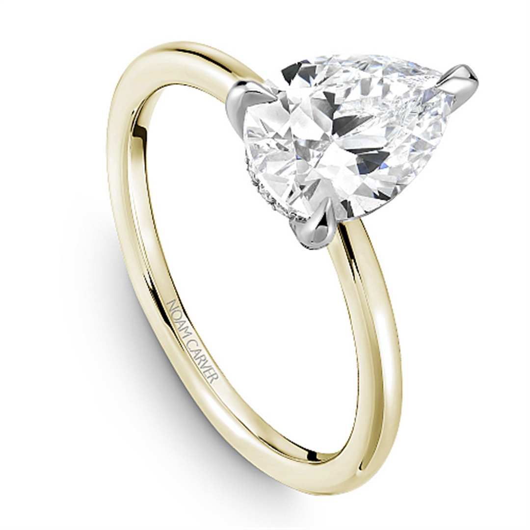 Yellow Gold Hidden Halo Diamond Engagement Ring Semi-Mount
Fits Centr