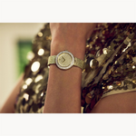 Load image into Gallery viewer, BULOVA Lady&#39;s Stainless Steel Quartz Dress Watch with Gold Dial
Colle
