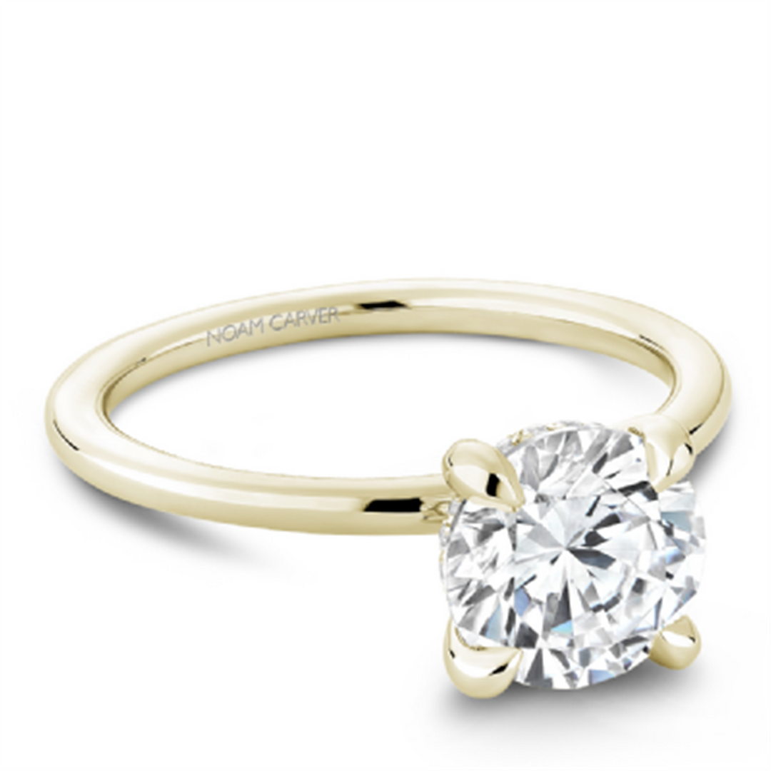 Yellow Gold Solitaire Diamond Semi-Mount