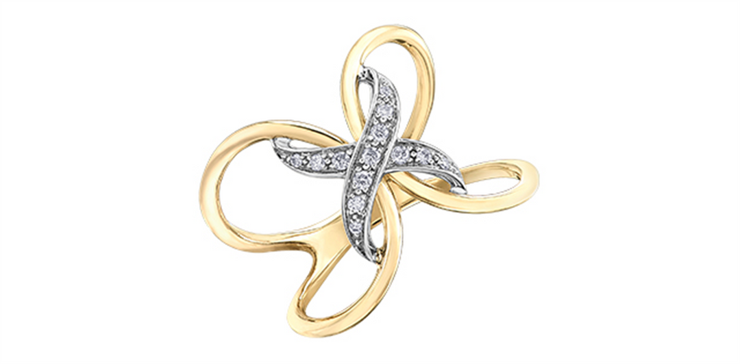 Lady's 10K Yellow & White Gold Free Form Diamond Ring 
Total Diamonds