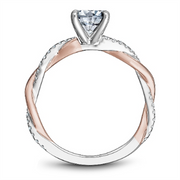 Rose & White Gold Intertwined Diamond Semi-Mount