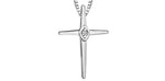 Load image into Gallery viewer, 10K White Gold Diamond Cross Polished Pendant Necklace
