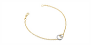 10K Yellow Gold Double Circle Diamonds Open Link Bracelet 
Total Diam