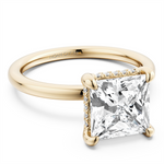 Load image into Gallery viewer, Yellow Gold Hidden Halo Diamond Engagement Ring Semi-Mount
Fits Centr