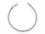 Load image into Gallery viewer, White Sterling Silver Barrel Bracelet 
Top Width: 4mm
Length: 7.5&quot;
