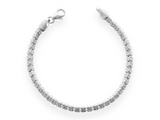 White Sterling Silver Barrel Bracelet 
Top Width: 4mm
Length: 7.5