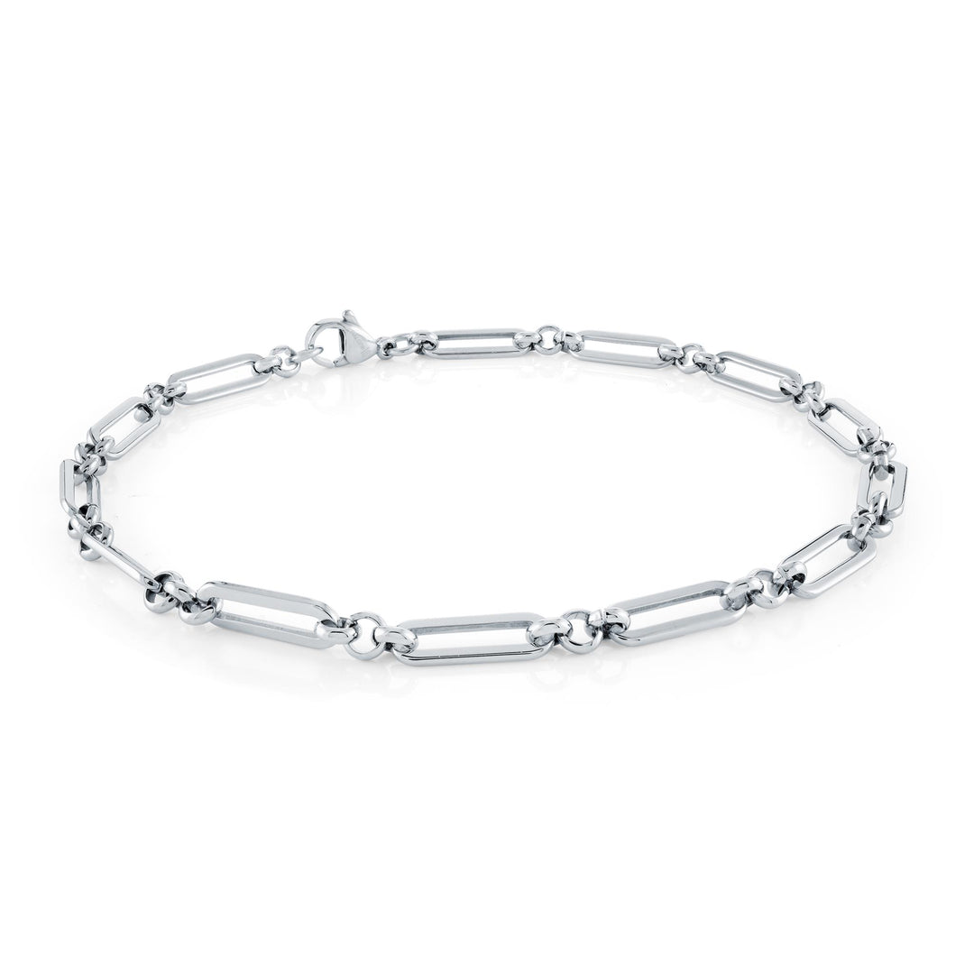 Stainless Steel Paperclip Anklet 
Length: 10"
Width: 4mm
Finish: Po