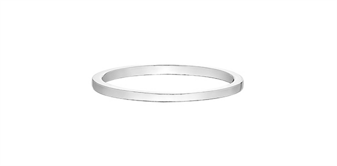 Lady's 10K White Gold Flat Band