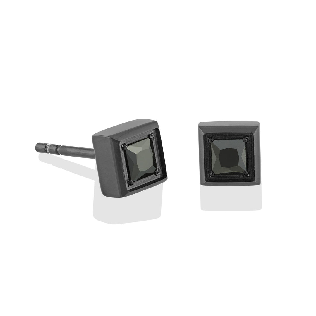 Black Stainless Steel Princess Cut Polished Cubic Zirconiums Stud Earrings
Dimensions: 5.5mm x 5.5mm
