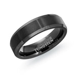 Load image into Gallery viewer, Black Tungsten Matte&#39; Bevel Band Band 
Width: 6mm
