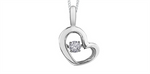 Load image into Gallery viewer, 10K White Gold Diamond Heart Dancing Stone Pendant Necklace
