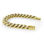 Load image into Gallery viewer, Gold Stainless Steel Curb Bracelet 
Length: 8&quot; + 0.5&quot;
