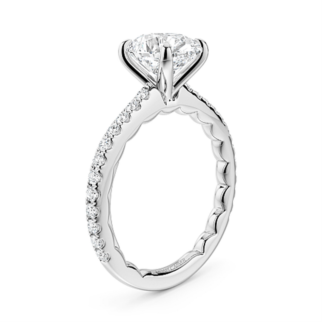 White Gold Side Stones Diamond Engagement Ring Semi-Mount
Fits Centre