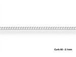 Load image into Gallery viewer, Sterling Silver White Curb Chain 
Width: 2.1mm
Length: 26"