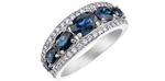 Load image into Gallery viewer, 10K White Gold Multi Row Sapphires and Diamonds Band
Primary Stone: O
