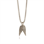 Load image into Gallery viewer, White Stainless Steel Double Angel Wings Pendant Necklace
 

PENDAN
