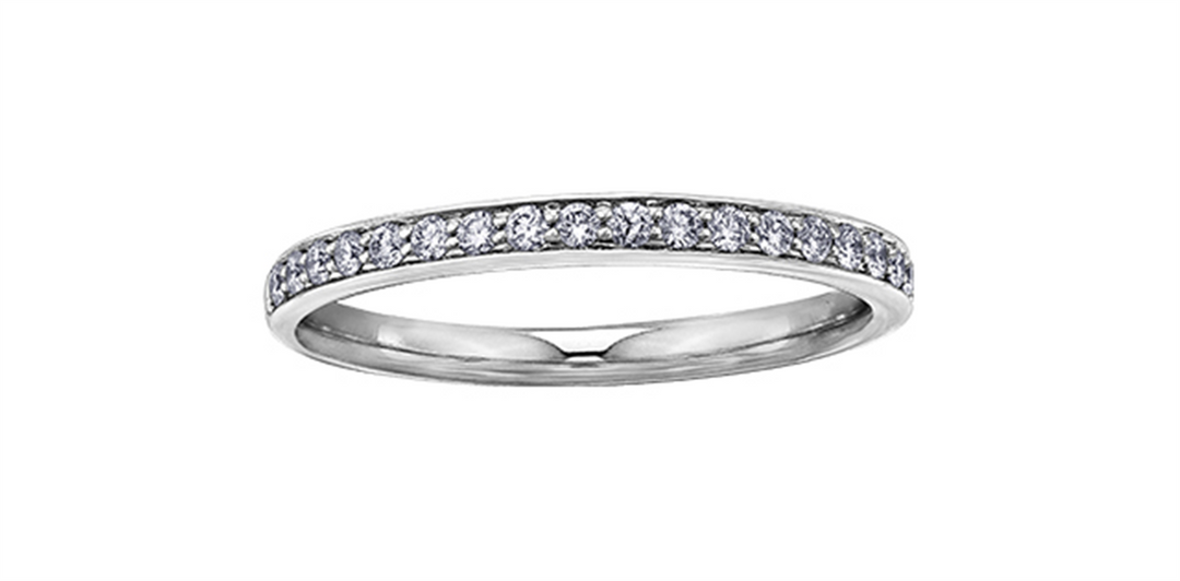 Lady's 10K White Gold Bead Set Diamonds Band
Diamond Shape: Round